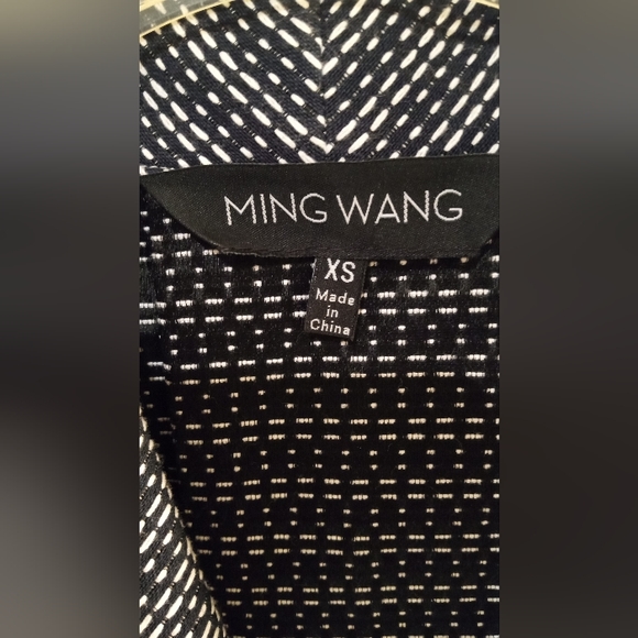 Ming Wang Navy Blue/White Blazer/Jacket 3/4 Sleeve Size XS NWT $275 MSRP - Picture 6 of 9